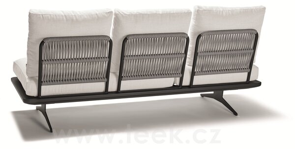 Stern Modulový díl 3-místný polohovací Enya 206x95x85 cm, Stern, rám hliník barva antracit mat, vč. zádových opěrek s lankem Stone (3ks), sedáky a polštáře (3ks) potah Ivory (100% akryl)