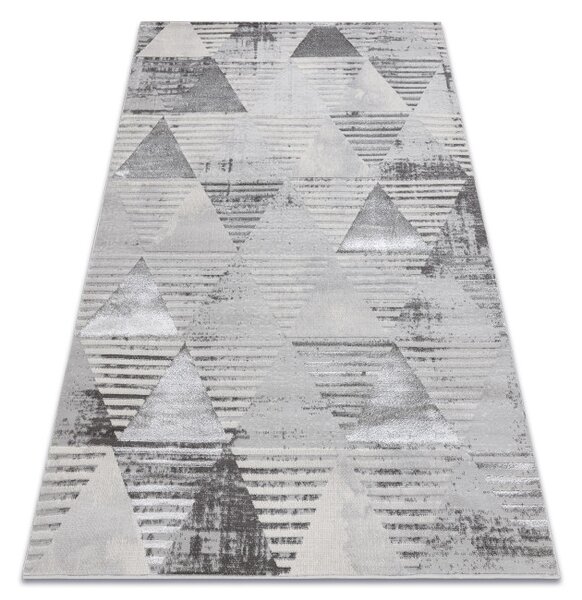 Koberec LIRA E1627 Trojúhelníky geometrický, strukturální, glamour - šedý