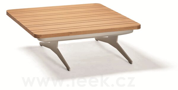 Stern Konferenční stolek Enya, Stern, čtvercový 84x84x31 cm, rám hliník antracit mat, deska teakové dřevo