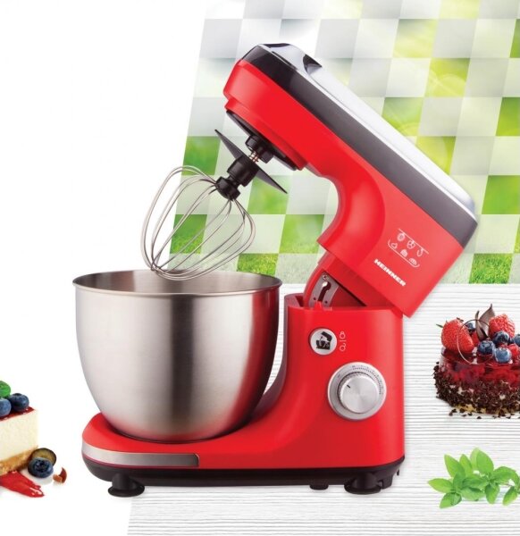 Heinner HPM-600RD - Kuchyňský robot s nerezovou mísou 600W/230V červená
