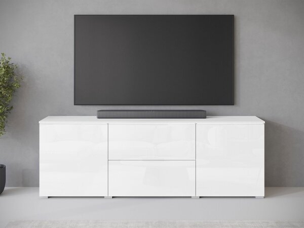 TV skříňka/stolek Sawoti 181, Barva: černý grafit, Osvětlení: osvětlení LED - bílé 5903211409387