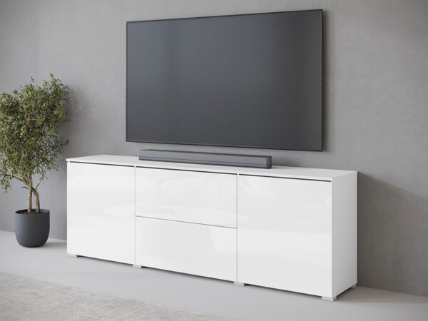 TV skříňka/stolek Sawoti 181, Barva: černý grafit, Osvětlení: osvětlení LED - bílé 5903211409387