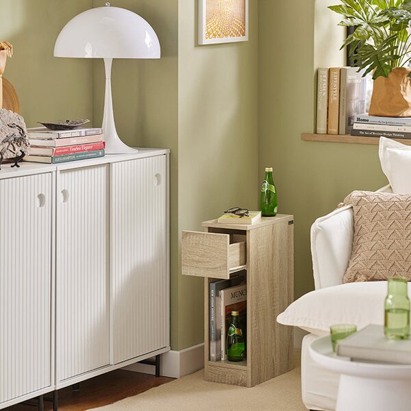 SoBuy FBT111-Nx2 Noční stolek set 2 ks Rozkládací stolek Odkládací stolek Úzký stolek Přírodní 20x60x35cm