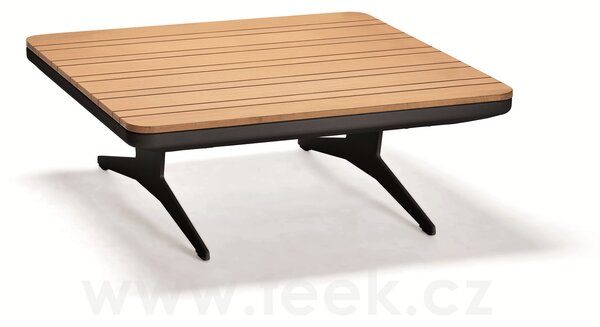Stern Konferenční stolek Enya, Stern, čtvercový 84x84x31 cm, rám hliník antracit mat, deska teakové dřevo
