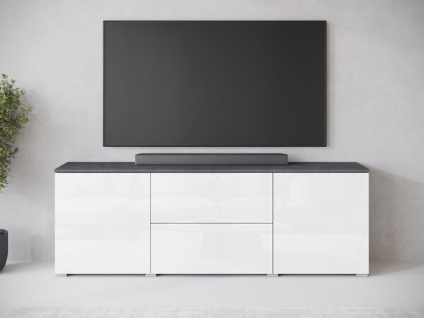 TV skříňka/stolek Sawoti 181, Barva: černý grafit, Osvětlení: osvětlení LED - bílé 5903211409387