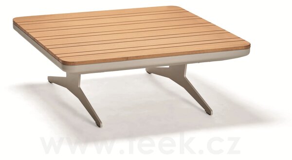 Stern Konferenční stolek Enya, Stern, čtvercový 84x84x31 cm, rám hliník antracit mat, deska teakové dřevo