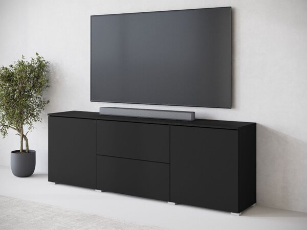 TV skříňka/stolek Sawoti 181, Barva: černý grafit, Osvětlení: osvětlení LED - bílé 5903211409387