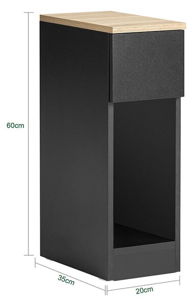 SoBuy FBT111-SCH Noční stolek Rozkládací stolek Odkládací stolek Telefonní stolek Černý 20x60x35cm