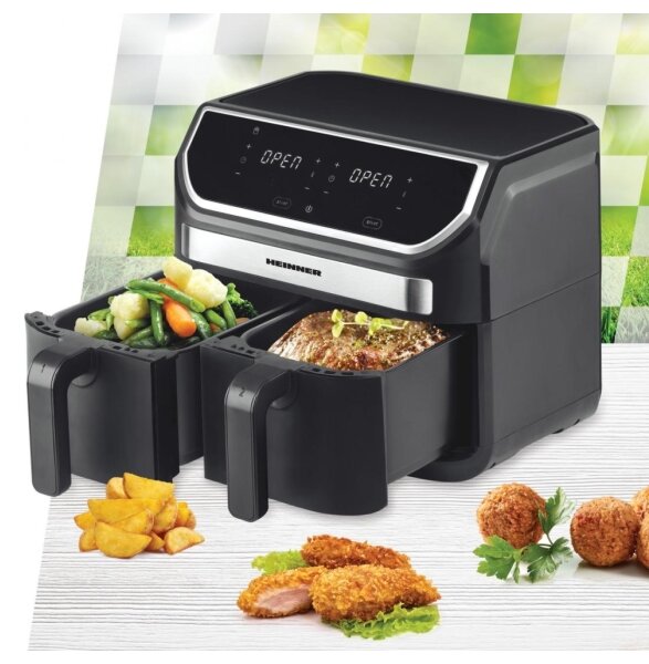 Heinner HAF-KDB1700BK - Duální horkovzdušná fritéza 8,5 l 1700W/230V černá