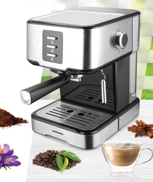 Heinner HEM-850IXBK - Pákový kávovar espresso 850W/230V nerez/černá