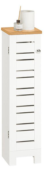 SoBuy BZR85-W Stojící držák toaletního papíru Boční skříňka Koupelnový nábytek Bílá-příroda 20x75x18cm
