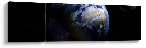 Obraz Země a Měsíce (170x50 cm)
