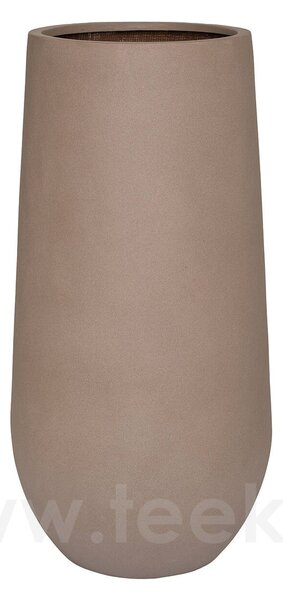 Pottery Pots Venkovní květináč kulatý Nax L, Taupe (barva béžová taupe), kolekce Natural, kompozit Fiberstone, průměr 50 cm x v 100 cm, objem cca 158 l