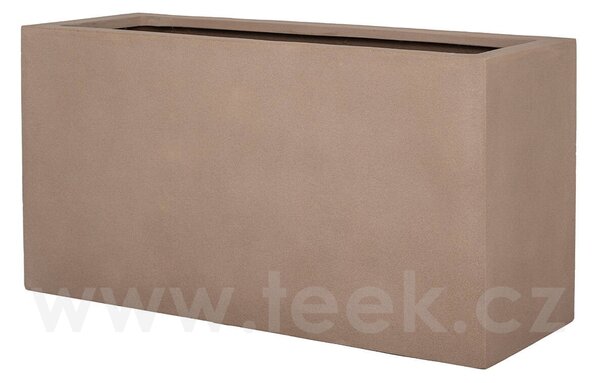 Pottery Pots Venkovní květináč obdélníkový Jort M, Taupe (barva béžová taupe) kolekce Natural, kompozit Fiberstone, d 100 cm x š 40 cm x v 50 cm, objem cca 200 l