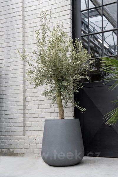 Pottery Pots Venkovní květináč kulatý Pax XL, Taupe (barva béžová taupe), kolekce Natural, kompozit Fiberstone, průměr 66 cm x v 67 cm, objem cca 188 l