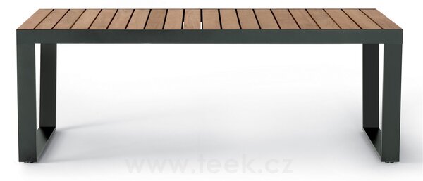 Roda Rozkládací jídelní stůl Spinnaker, Roda, obdélníkový 209-335x102x74 cm, rám nerez barva smoke, teaková deska