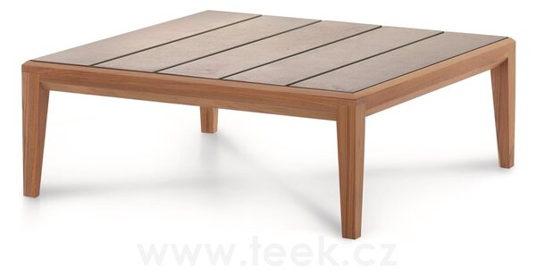 Roda Konferenční stolek Teka, Roda, čtvercový 82x82x30 cm, rám teak, deska keramika dekor dle vzorníku