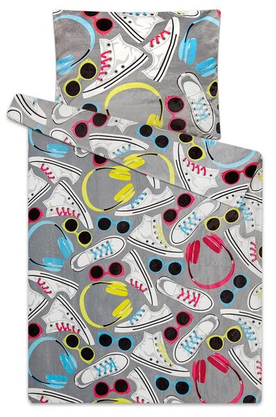 Povlečení mikroflanel KECKY - 70x90 + 140x200 cm