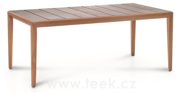 Roda Jídelní stůl Teka, Roda, obdélníkový 182x102x74 cm, rám teak, deska keramika dekor dle vzorníku