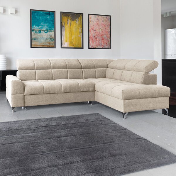 Sedací souprava SEMPRE | 270x204 cm | PRAVÁ | rozkládací + úložný prostor | VÝBĚR TKANIN