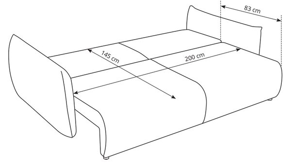 Pohovka ALLORA | 240 cm | rozkládací + úložný prostor | VÝBĚR TKANIN