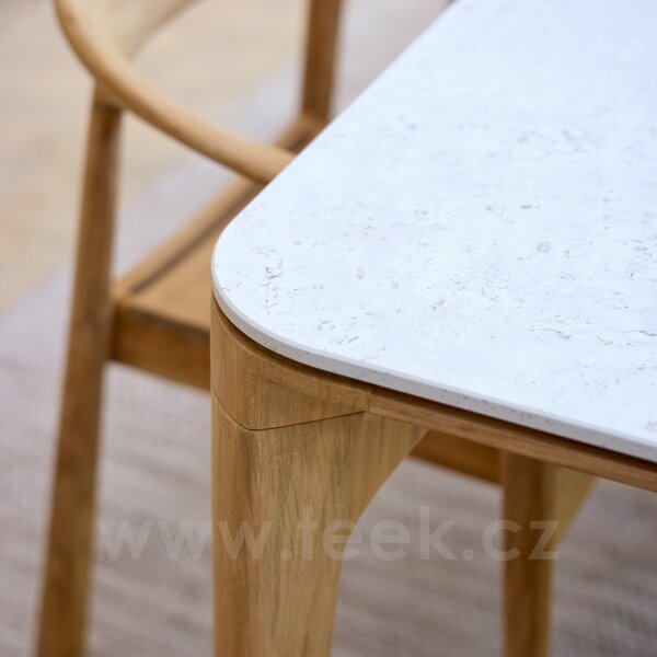 Cane-line Venkovní jídelní stůl Aspect, Cane-line, 210x100x74 cm, rám teak, deska keramika dekor fossil black