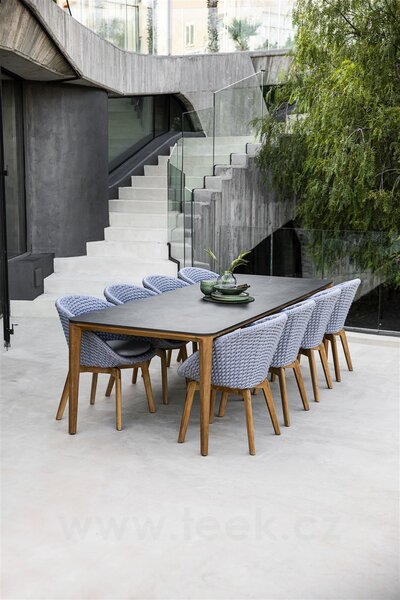 Cane-line Venkovní jídelní stůl Aspect, Cane-line, 210x100x74 cm, rám teak, deska keramika dekor fossil black