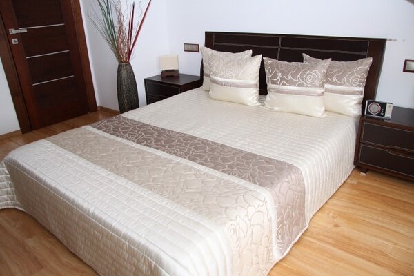 Béžové přehozy přes postel se vzorem Šířka: 200 cm | Délka: 220 cm