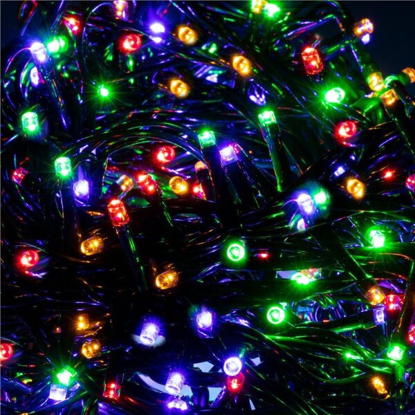LED světelný řetěz - 25,5m, 300LED, IP44, multicolor