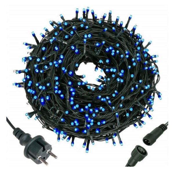 LED světelný řetěz - 25,5m, 300LED, IP44, modrá