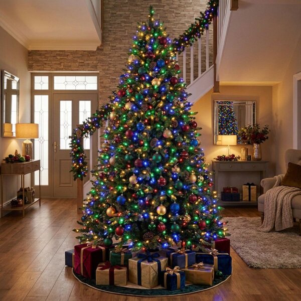LED světelný řetěz - 25,5m, 300LED, IP44, multicolor