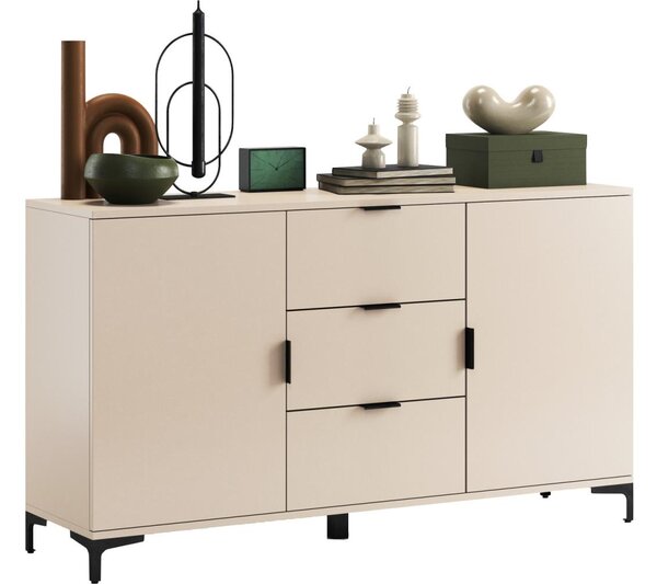 Komoda se zásuvkami a dvířky LORA 150x85x40 cm béžová