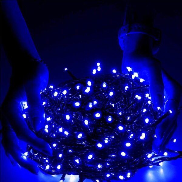 LED světelný řetěz - 25,5m, 300LED, IP44, modrá