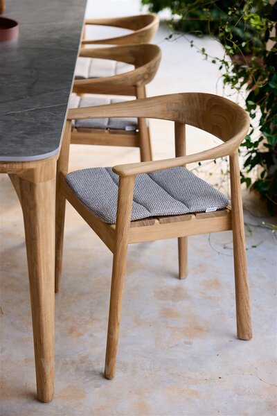 Cane-line Jídelní venkovní stůl Aspect, Cane-line, 280x100x74 cm, tám teak, deska keramika dekor fossil black