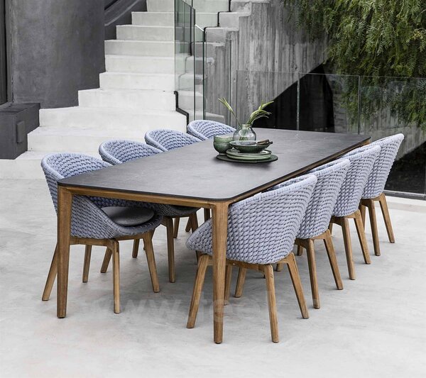 Cane-line Jídelní venkovní stůl Aspect, Cane-line, 280x100x74 cm, tám teak, deska keramika dekor fossil black