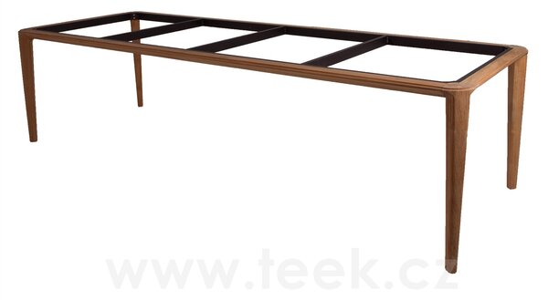 Cane-line Jídelní venkovní stůl Aspect, Cane-line, 280x100x74 cm, tám teak, deska keramika dekor fossil black