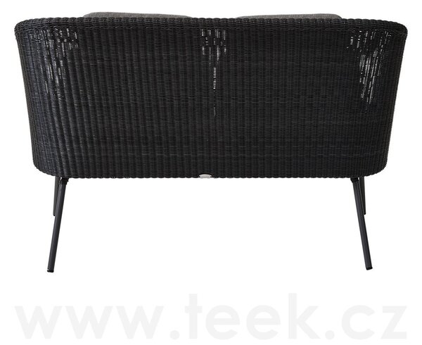Cane-line Jídelní lavice Mega, Cane-line, 135x71x84 cm, rám kov, výplet umělý ratan barva graphite, sedáky venkovní látka AirTouch grey