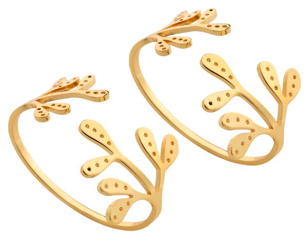 COOEE Design Sada kovových kroužků na ubrousky Mistletoe Brass - 2 ks CED479