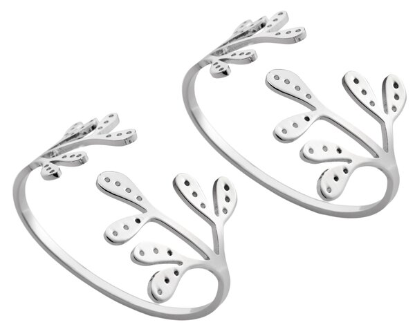 COOEE Design Sada kovových kroužků na ubrousky Mistletoe Steel - 2 ks CED480