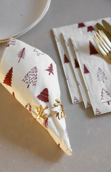 COOEE Design Sada kovových kroužků na ubrousky Mistletoe Brass - 2 ks CED479