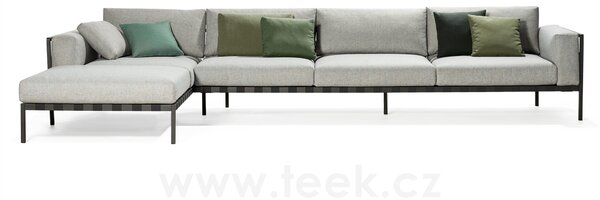 Tribu Rohová sedací sestava Natal Sofa SET 2A/2B, Tribu, 370x188 cm, rám hliník barva dle vzorníku, potah kat. E dle vzorníku