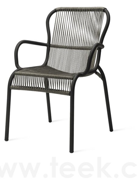 Vincent Sheppard Jídelní křeslo Loop, Vincent Sheppard, rám hliník, výplet polypropylene lanko, barva Dune White, bez sedáku