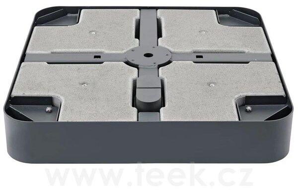 Glatz Mobilní stojan 180kg Glatz, 94x94x14,6 cm, lakovaná ocel anthracite (RAL 7016), dekorativní krycí deska bílá (RAL 9002), betonové zátěže, příruba M4