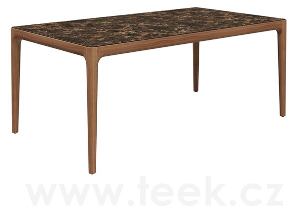 Gloster Jídelní stůl Lima, Gloster, obdélníkový 179x100x74,5 cm, rám teak, deska keramika dekor Nero