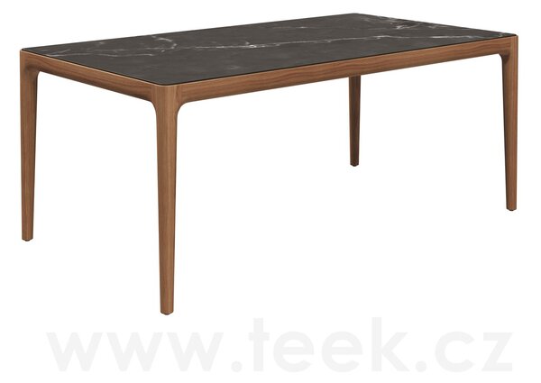 Gloster Jídelní stůl Lima, Gloster, obdélníkový 179x100x74,5 cm, rám teak, deska keramika dekor Nero