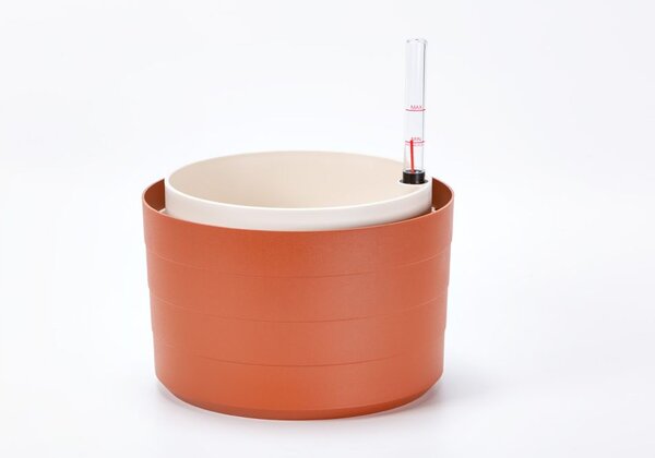 Plastia Samozavlažovací květináč Berberis 26 cm bez závěsu terakota/slonová kost