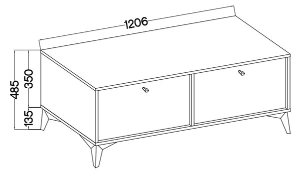 TOKYO 1 c | TV stolek RTV 302 | 120,6 cm | černá grafit/zlatá