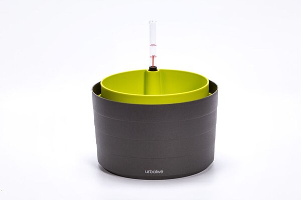 Plastia Samozavlažovací závěsná žardina Berberis 26 cm trojzávěs - antracit/zelená
