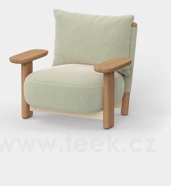 Vondom Nízké křeslo Milos, Vondom, 91,5x76x75,5 cm, dřevo iroko, venkovní látka Group 2 barva dle vzorníku