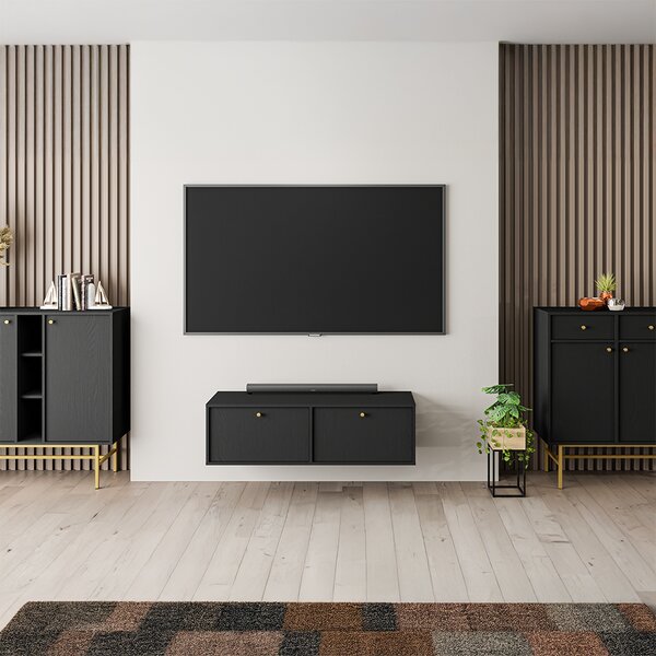TOKYO 4 c | TV stolek RTV 302 | 120,6 cm | černá grafit/zlatá